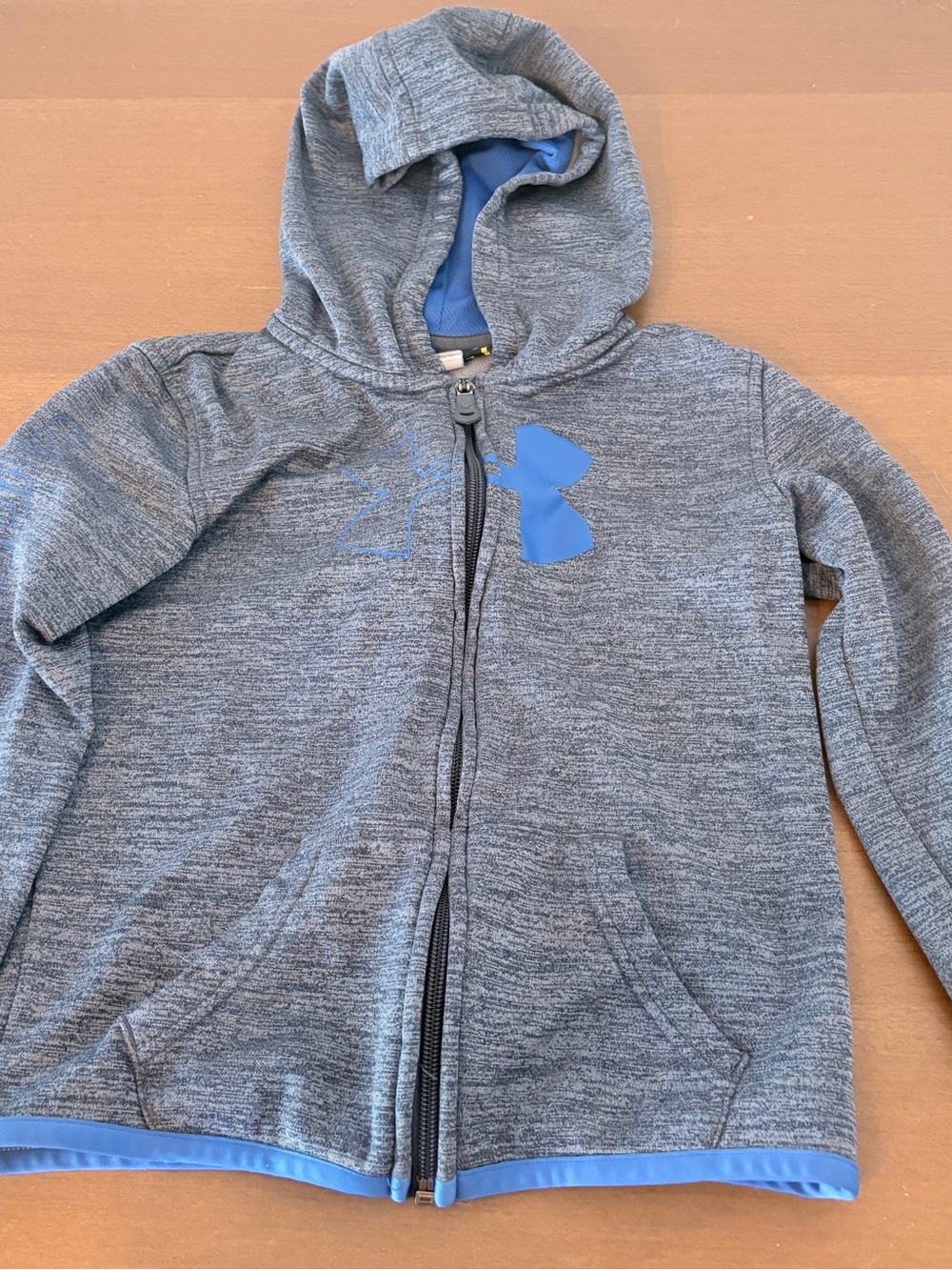 Boys Under Armour Gray & Blue Full-Zip Hoodie - Size 5